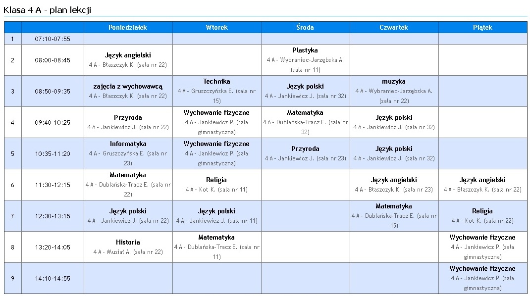 Plan Lekcji Zsp 2 Lezajks - Plan lekcji – Zespół Szkolno-Przedszkolny Nr 2 w Wałbrzychu