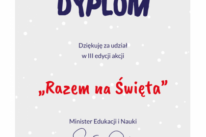 Dyplom od Ministra Edukacji i Nauki